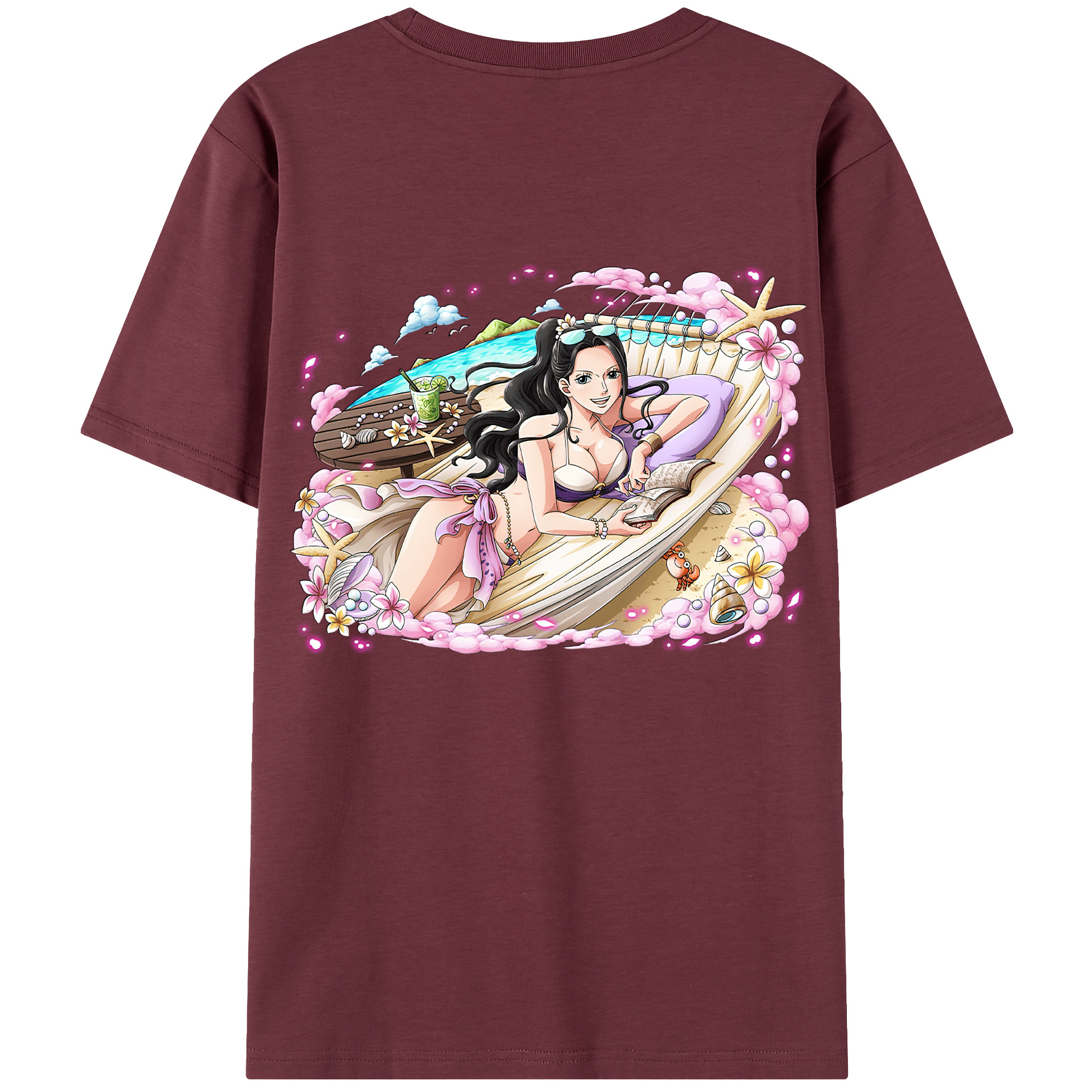 ワンピース ニコ・ロビン ONE PIECE Nico Robin 綿100％半袖Tシャツ（背面プリント）